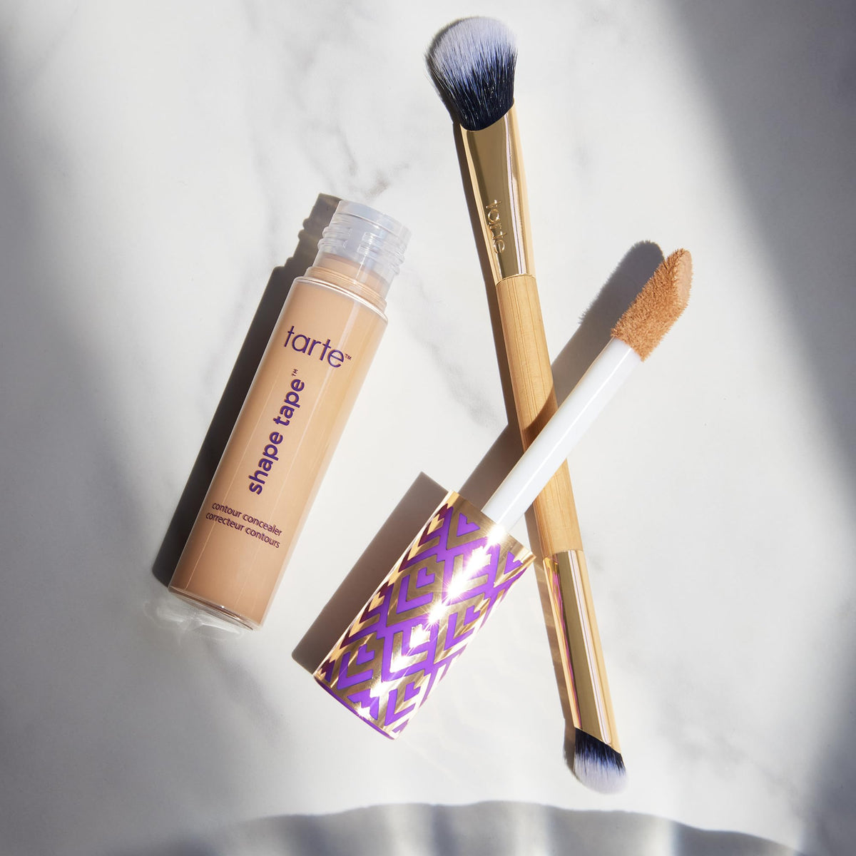tarte Shape Tape Concealer packaging highlights premium dermatologist-tested vegan formula.