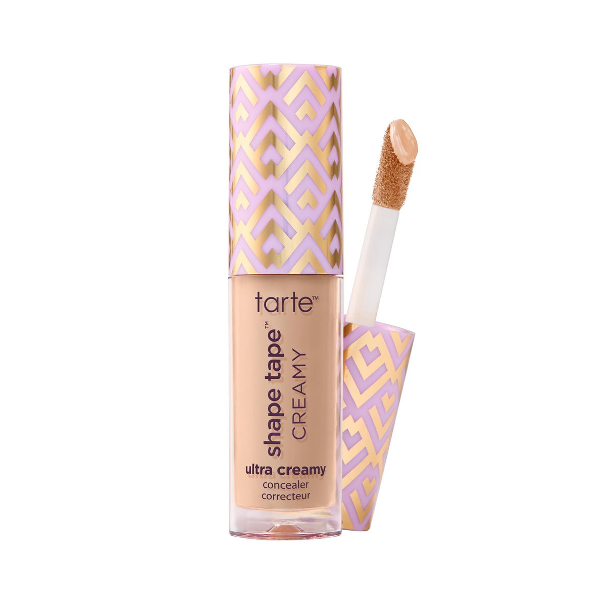 tarte Shape Tape Creamy Concealer bottle showing built-in eye cream for 24-hour hydration.
