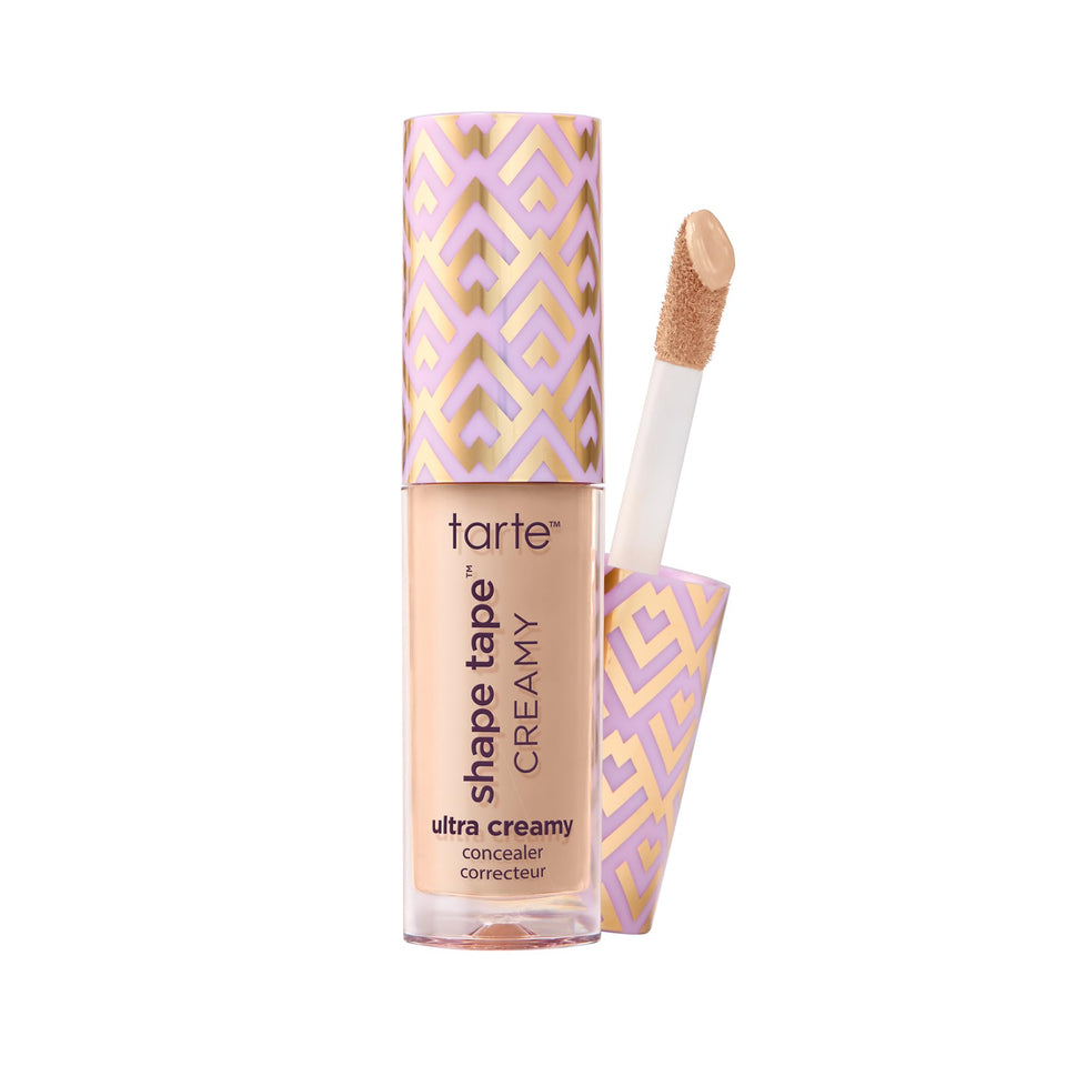 tarte Shape Tape creamy concealer bottle showing built-in eye cream for lasting hydration