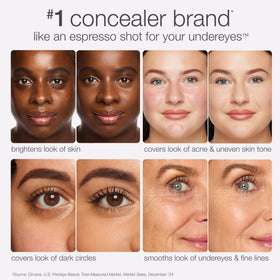 tarte shape tape creamy concealer under-eye application showing bright, smooth skin