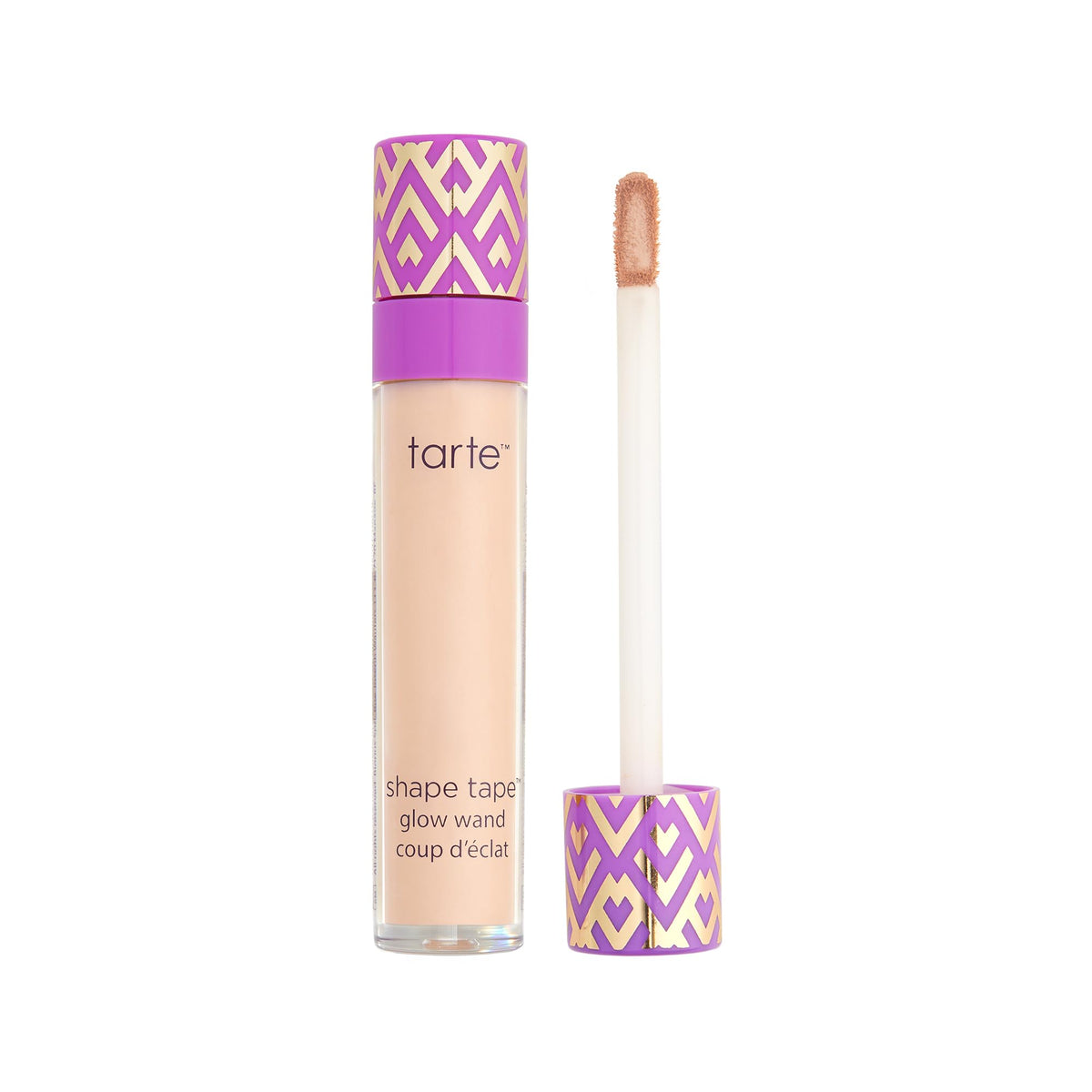 tarte Shape Tape Glow Wand application shows sheer, lit-from-within radiance.