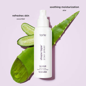tarte Shape Tape vegan stay spray transfer-proof finish helps prevent makeup transfer.
