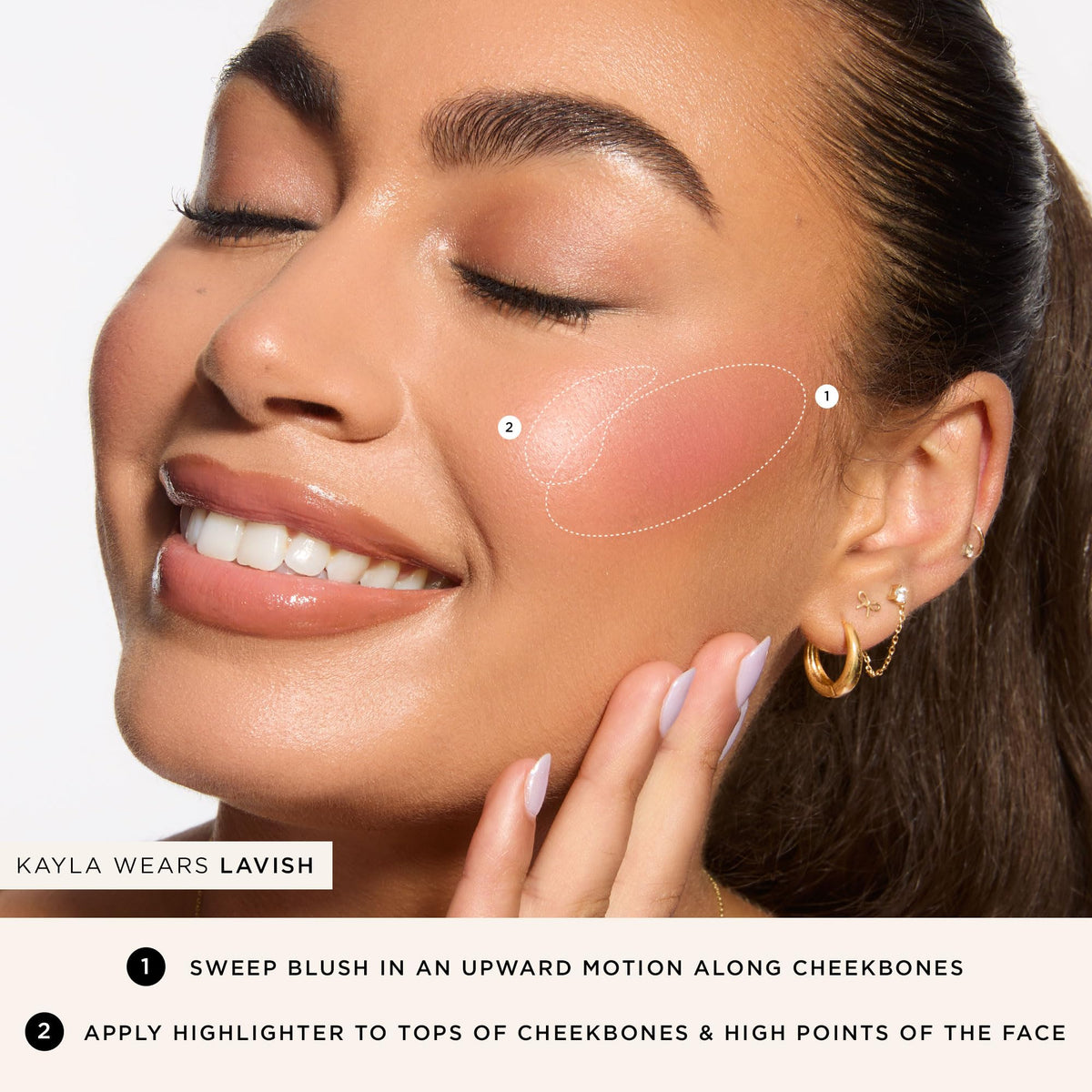 tarte shimmery champagne highlighter adds a subtle glow.