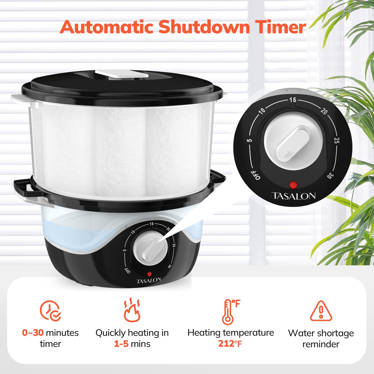 TASALON aromatherapy steamer function enhances facial sessions.