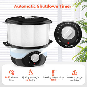 TASALON aromatherapy steamer function enhances facial sessions.