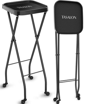 tasalon folding cart with wheels keeps salon tools organized on the move