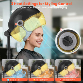 TASALON Gold adjustable-height hood supports comfortable seated drying