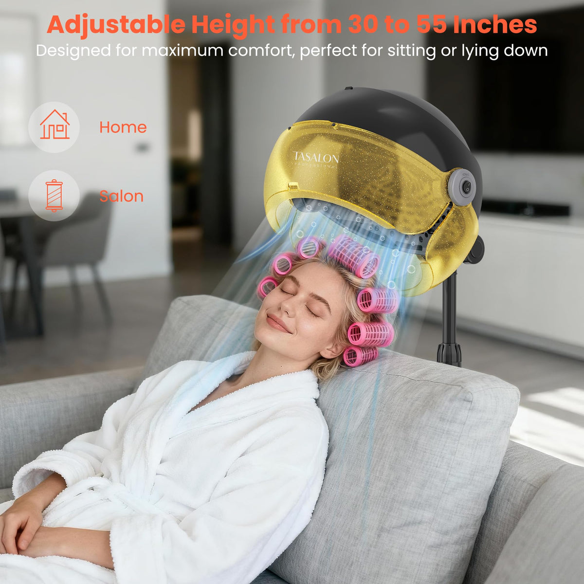 TASALON Gold dryer with ion technology reduces frizz for shine