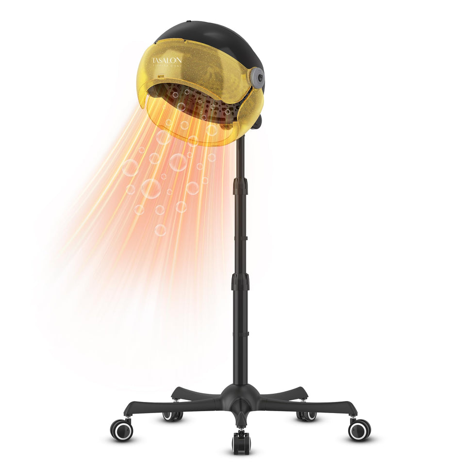 TASALON Gold portable hooded dryer on stand for hands-free at-home styling