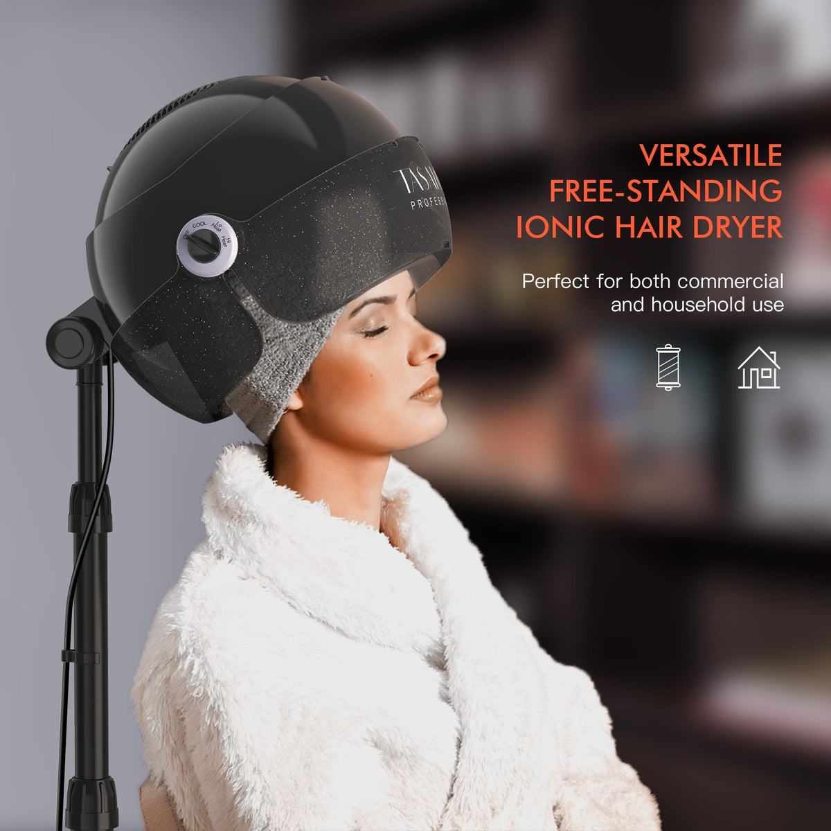 TASALON Hood height adjustable from 30 to 55 inches for various setups.