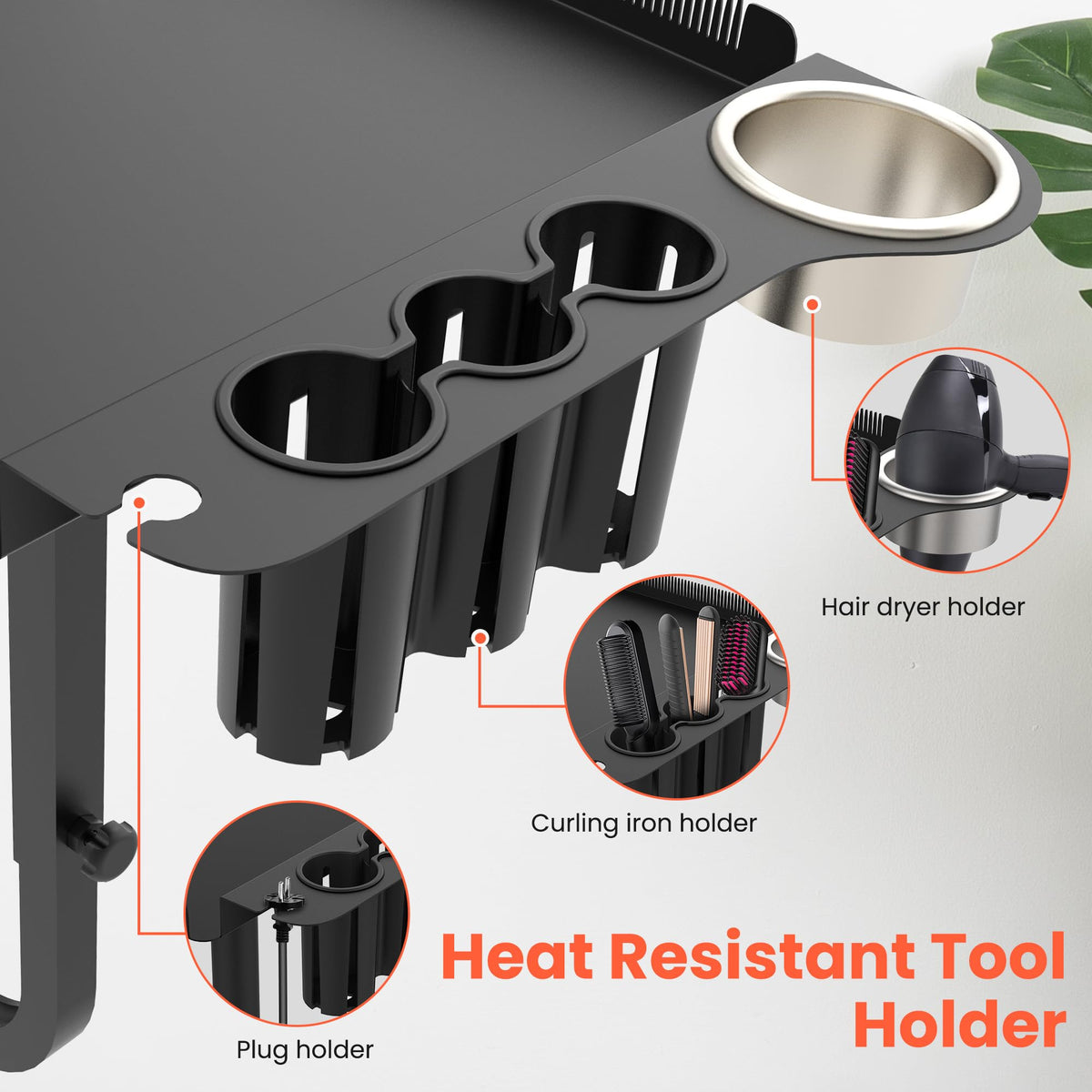 Tasalon magnetic dye bowls attached to the tray to prevent spills during color services.