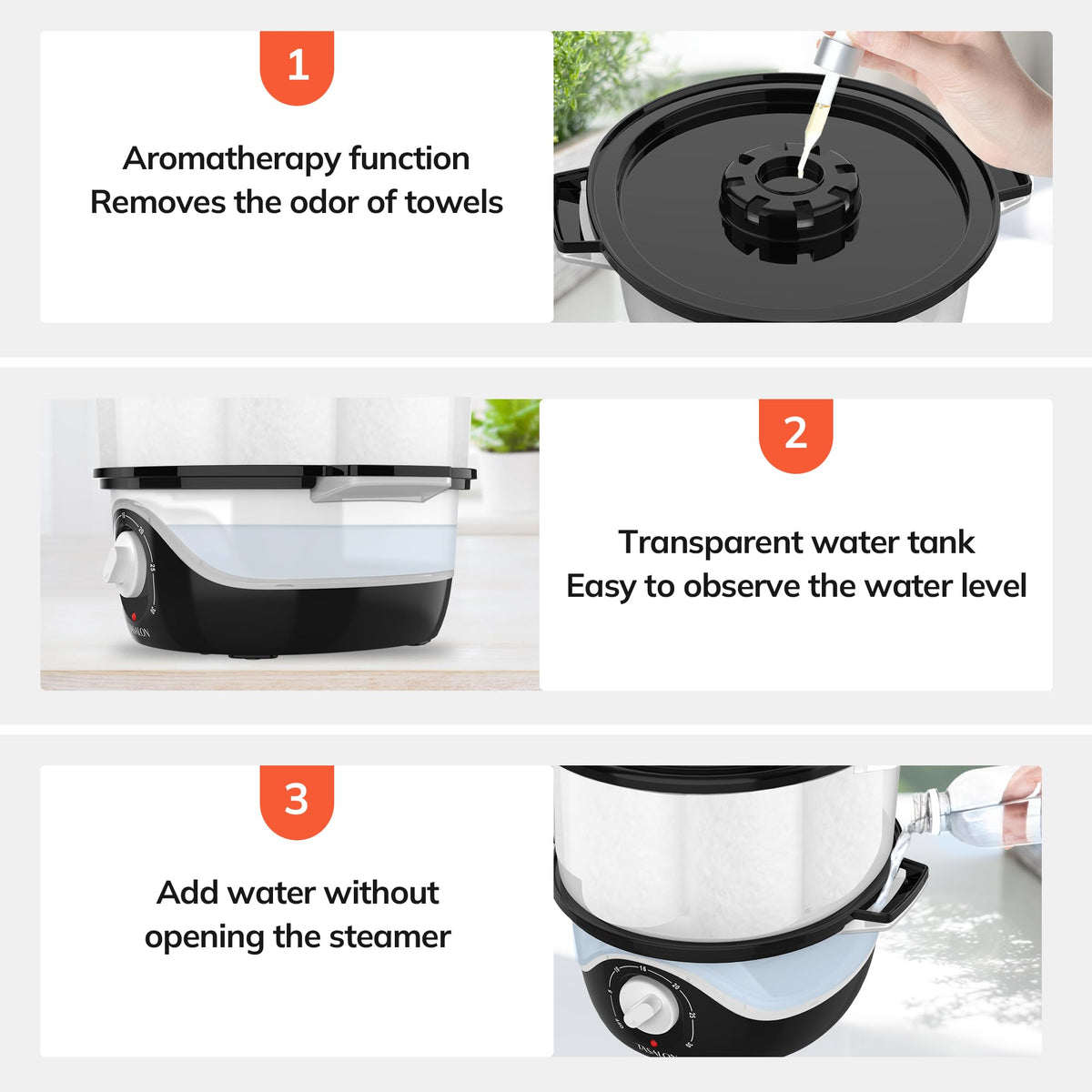 TASALON mini towel warmer compact design fits small spa spaces.