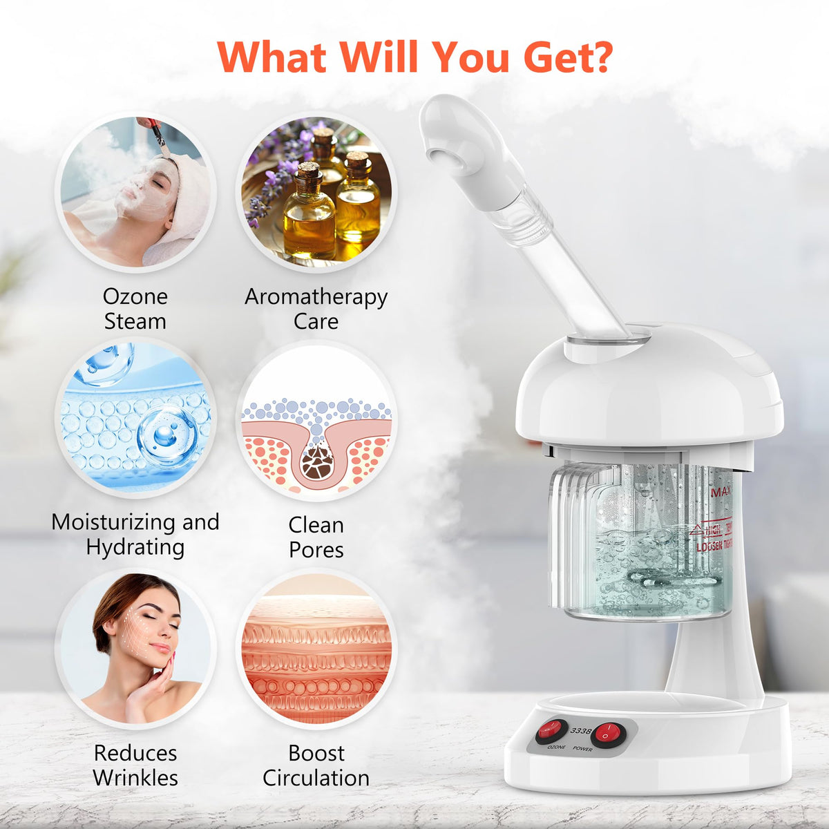 TASALON Nano mist delivers fine hydration and pore cleansing.