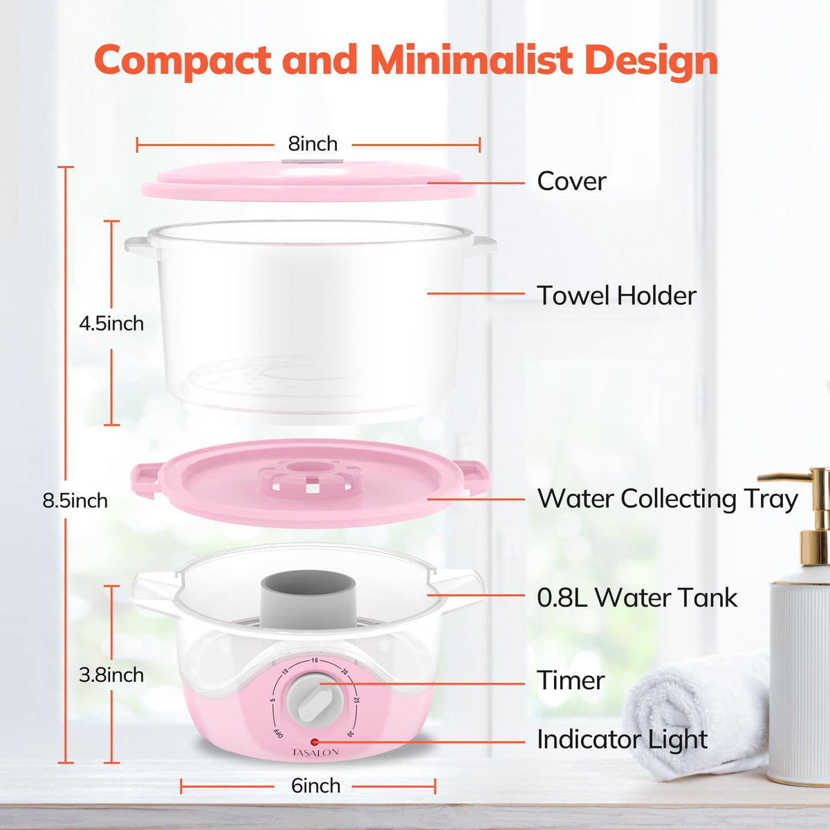 Includes towel holder, protective cover, and water tray for a complete set.