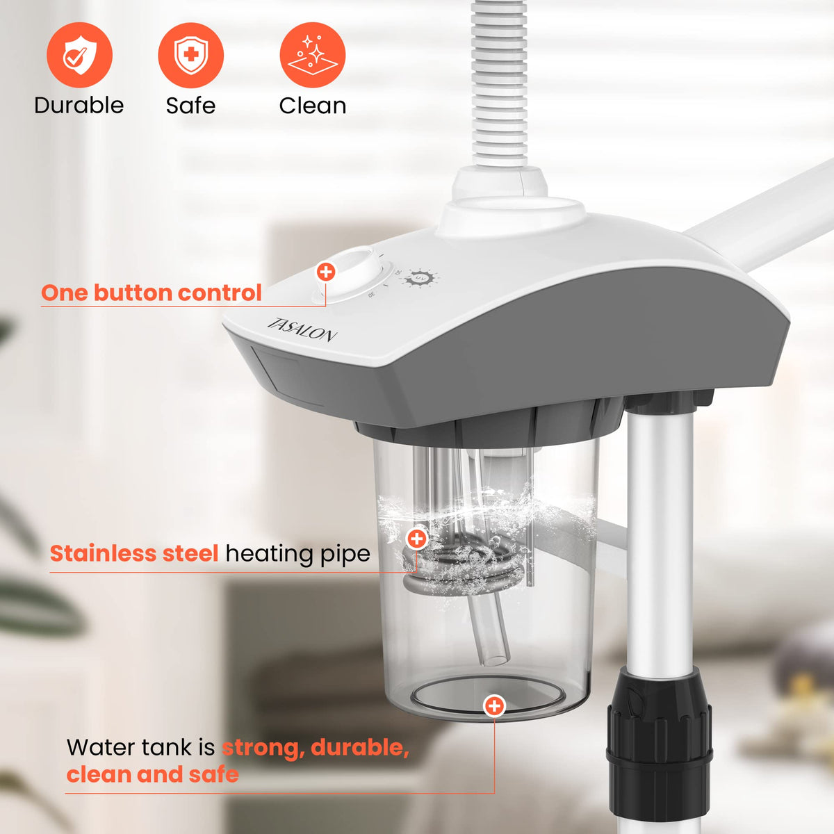 TASALON ozone feature enables gentle cleansing sessions.