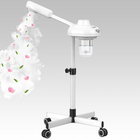 TASALON professional facial steamer on wheels for easy salon mobility.