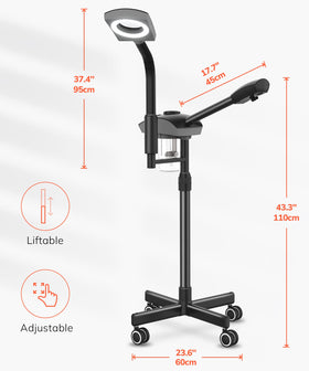 TASALON steamer with magnifying lamp for detailed skin analysis