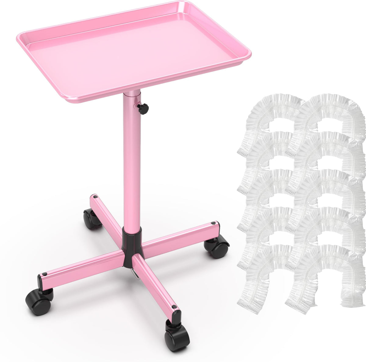 TASALON rolling salon cart with tray top for organized styling tools during service