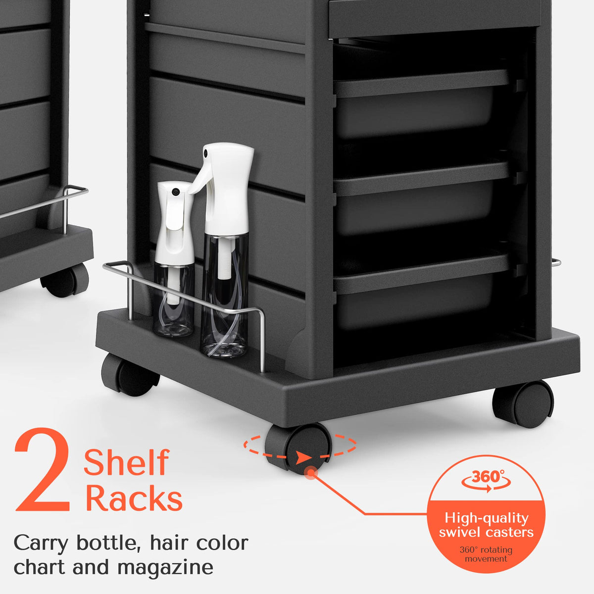 TASALON bottom-racks storage keeps supplies within reach.