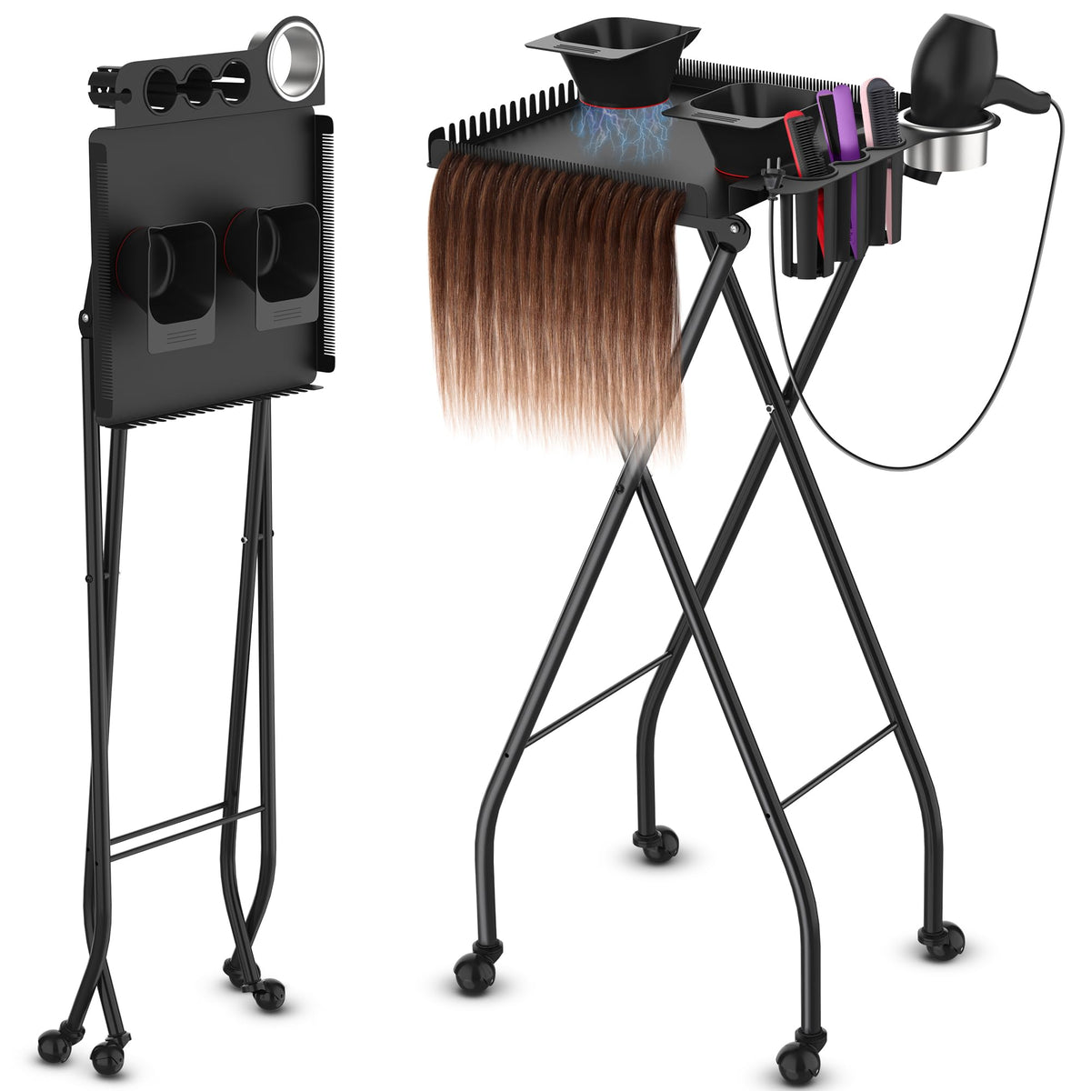 TASALON station cart folded base for compact salon storage