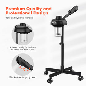 Tasalon steamer on wheels control panel close-up with intuitive settings