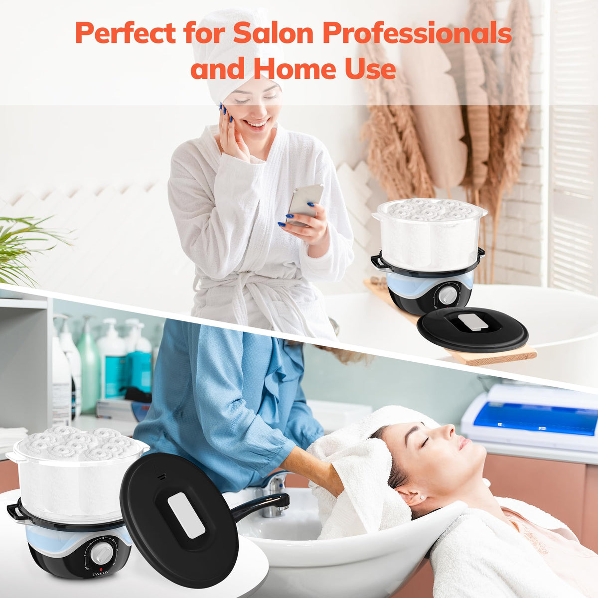 TASALON water collection tray helps manage spills after sessions.