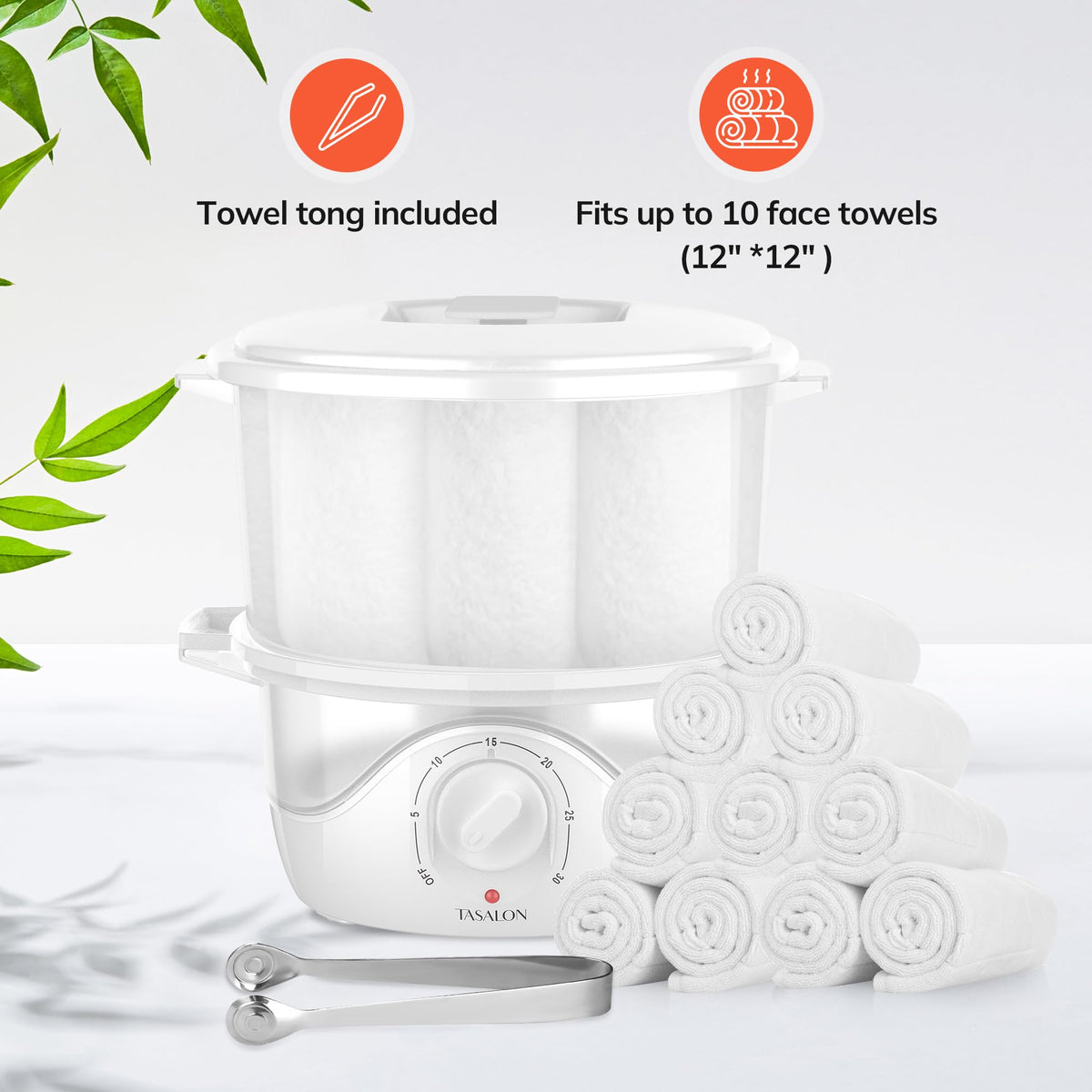 TASALON White Hot Towel Steamer aromatherapy diffuser supports relaxing sessions.