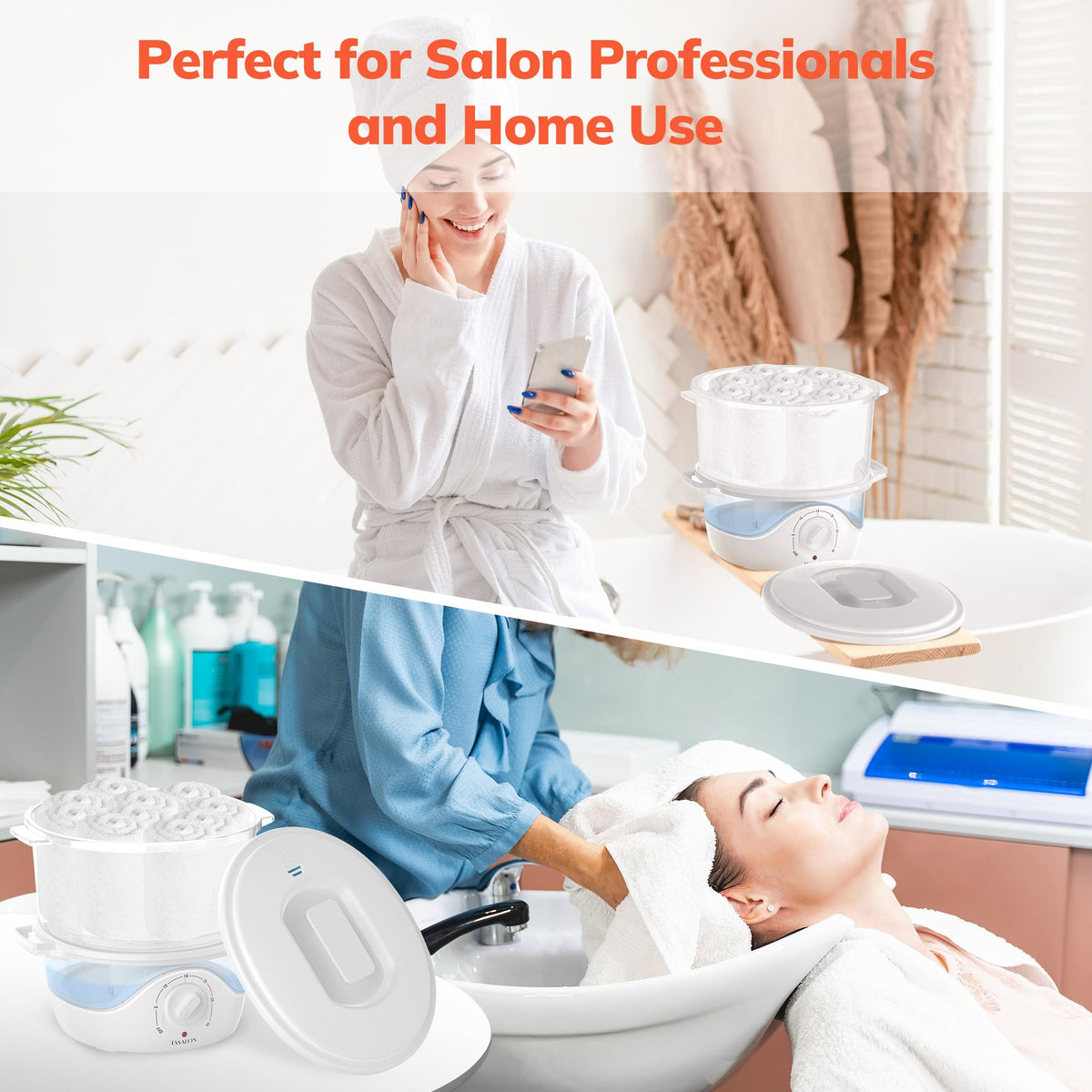 TASALON White Hot Towel Steamer protective cover helps maintain cleanliness.