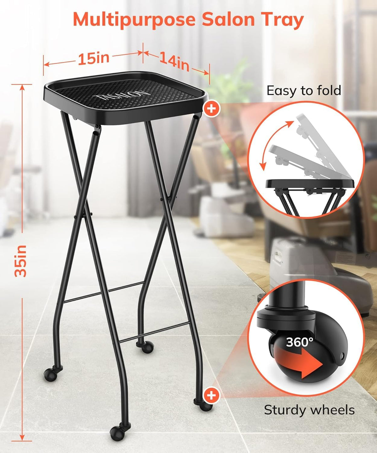 tasalon 35-inch working height keeps tools within easy reach for efficiency