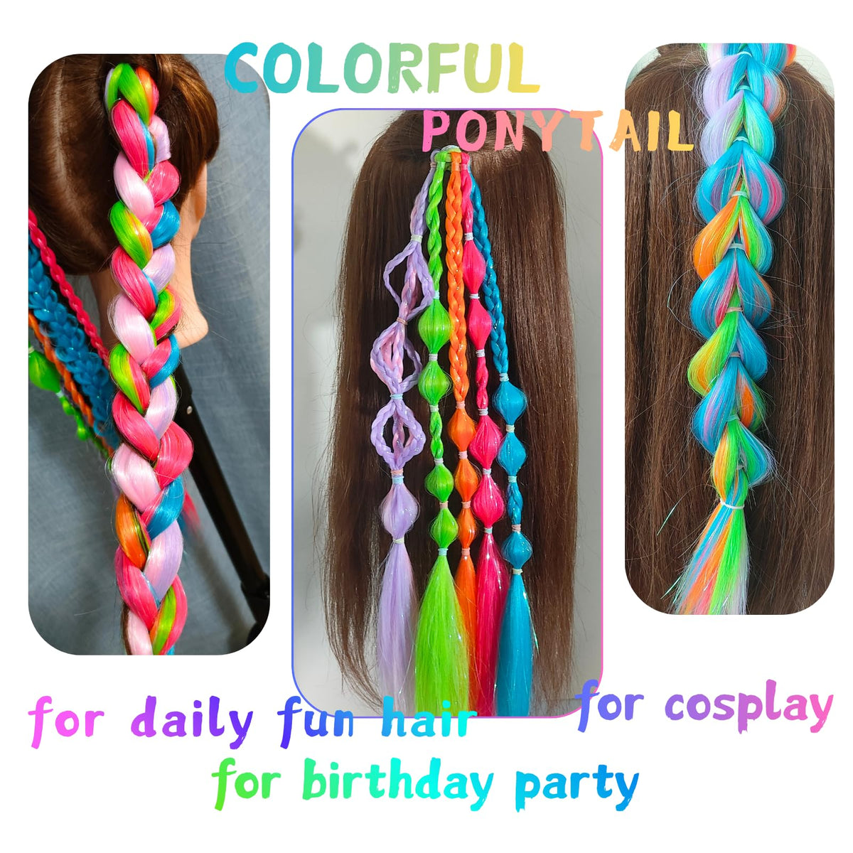TASHEEMA festival hair accessory in bright colors for quick styling.