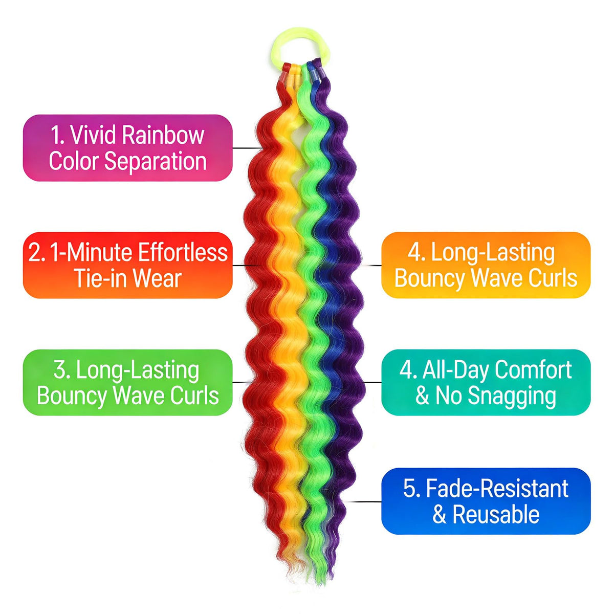 TASHEEMA rainbow extensions festival-ready styling ideas for playful outfits
