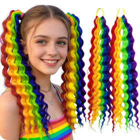 TASHEEMA rainbow ponytail close-up texture for luxurious styling