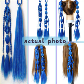 TASHEEMA tinsel-mixed hair extensions add shimmering detail to party styles.