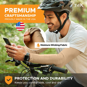 Tat2X tattoo cover up sleeve breathable fabric keeps you cool during outdoor use.
