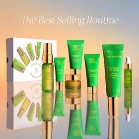 Tata Harper Daily Essentials Set seven-step lineup highlights varied skincare steps for a complete routine.