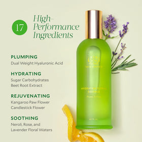Tata Harper Hydrating Floral Essence spritz application demonstrates even mist coverage