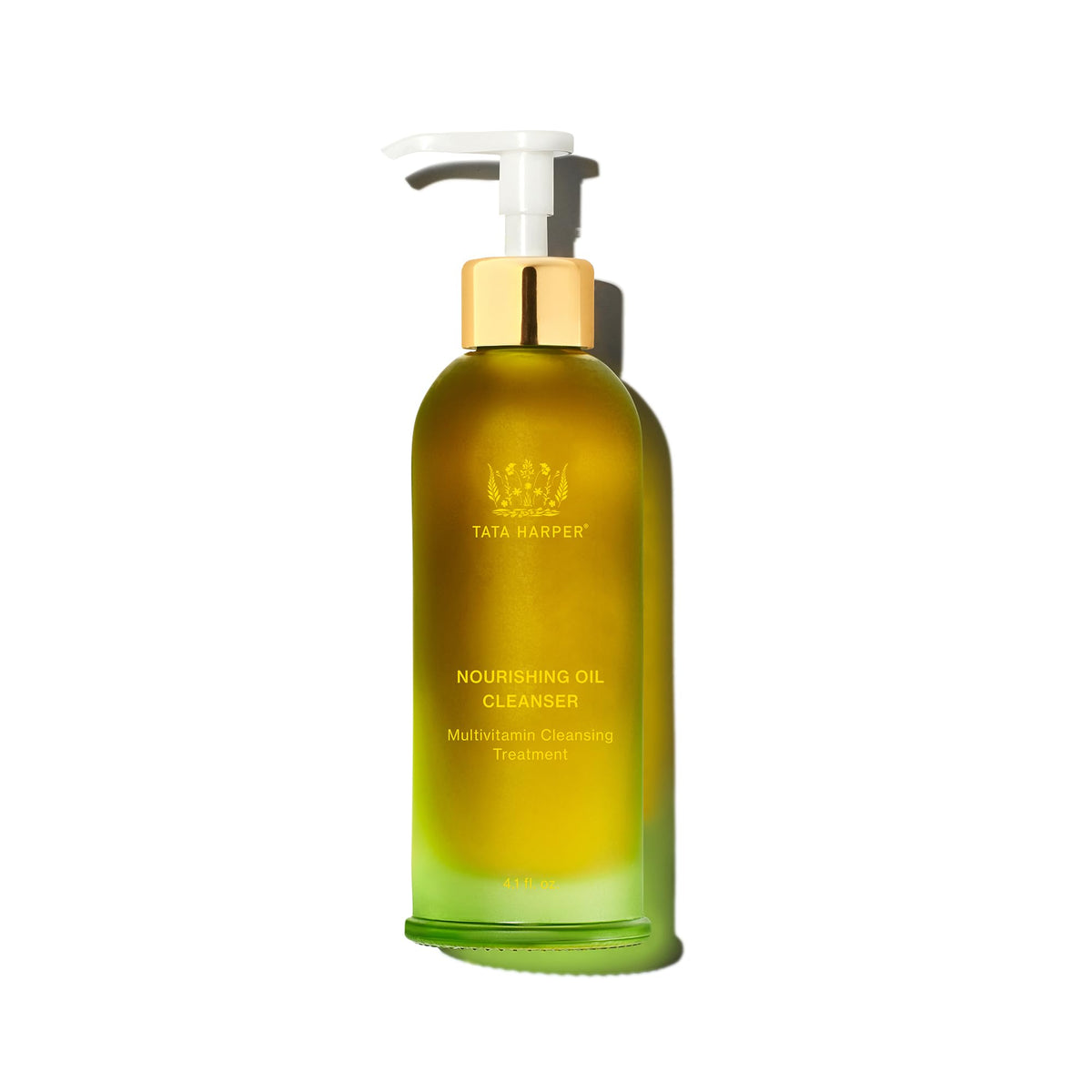 Tata Harper Nourishing Oil Cleanser bottle closeup for premium skincare experience.