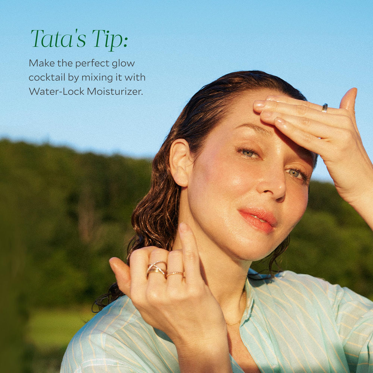 Morning routine shot with Tata Harper Resurfacing Serum