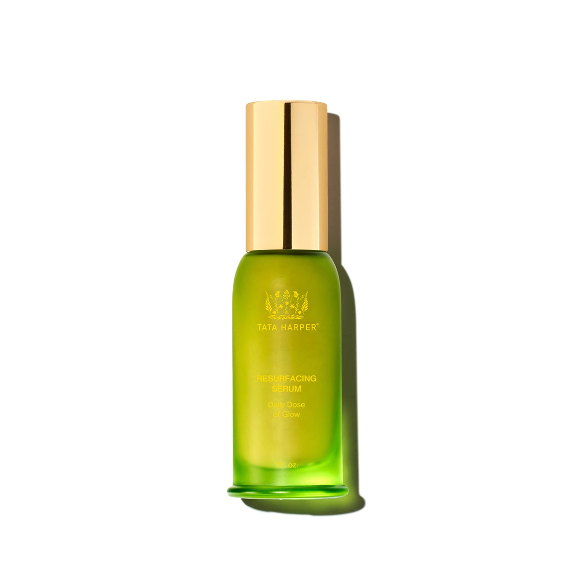 Tata Harper Resurfacing Serum bottle close-up for radiant skin