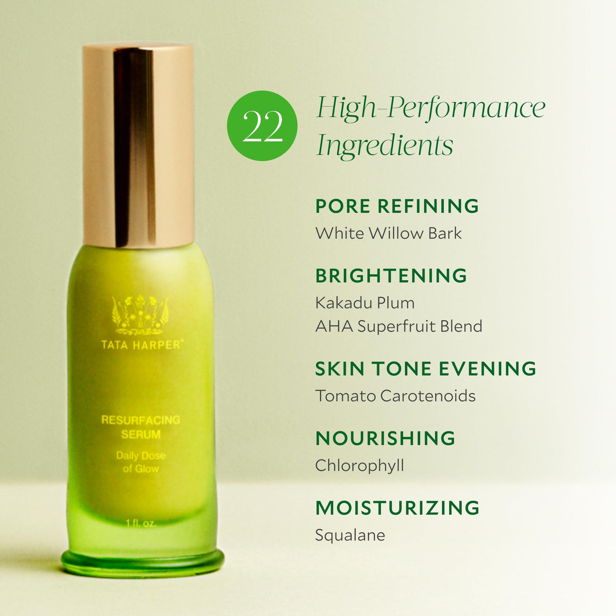 Dosing pump on Tata Harper Resurfacing Serum for easy daily use