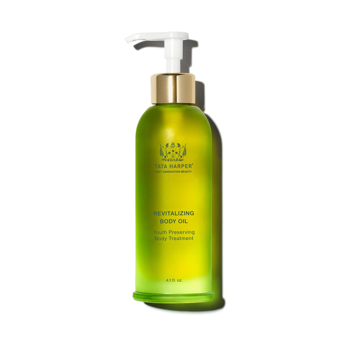Tata Harper Revitalizing Body Oil bottle-pump for easy, mess-free application.