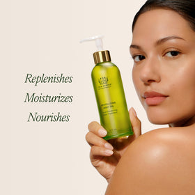 Tata Harper Revitalizing Body Oil ingredients panel highlighting lipids and antioxidants.