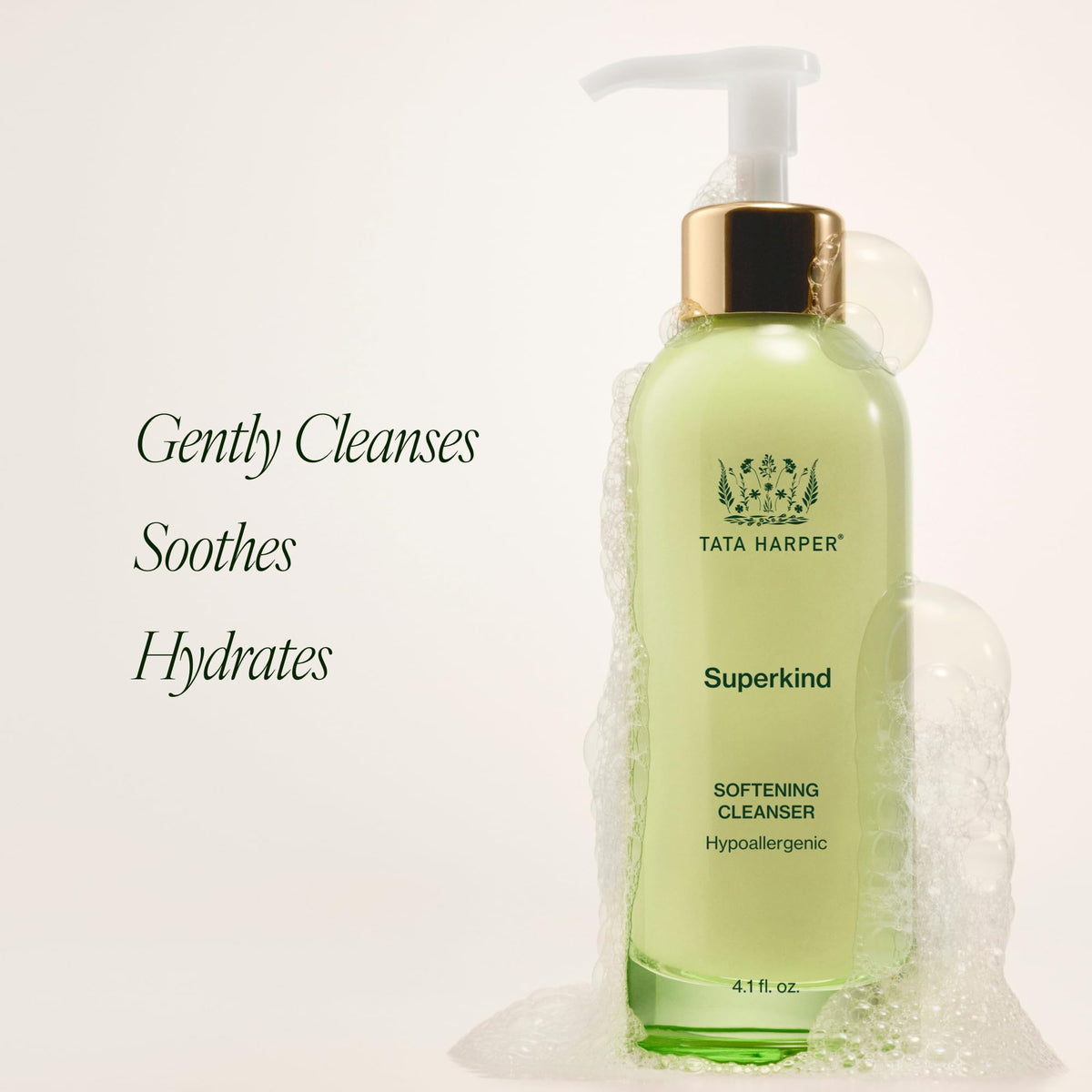 Tata Harper Softening Cleanser pump action for easy daily use.