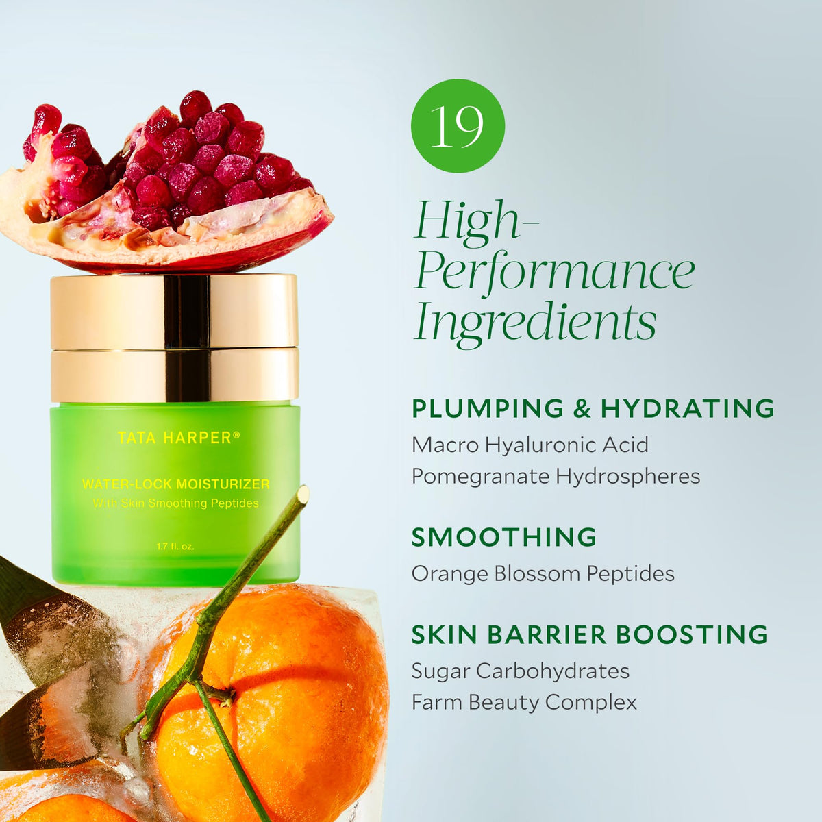 Tata Harper Water-Lock Moisturizer application scene, for smooth, silicone-free glow.