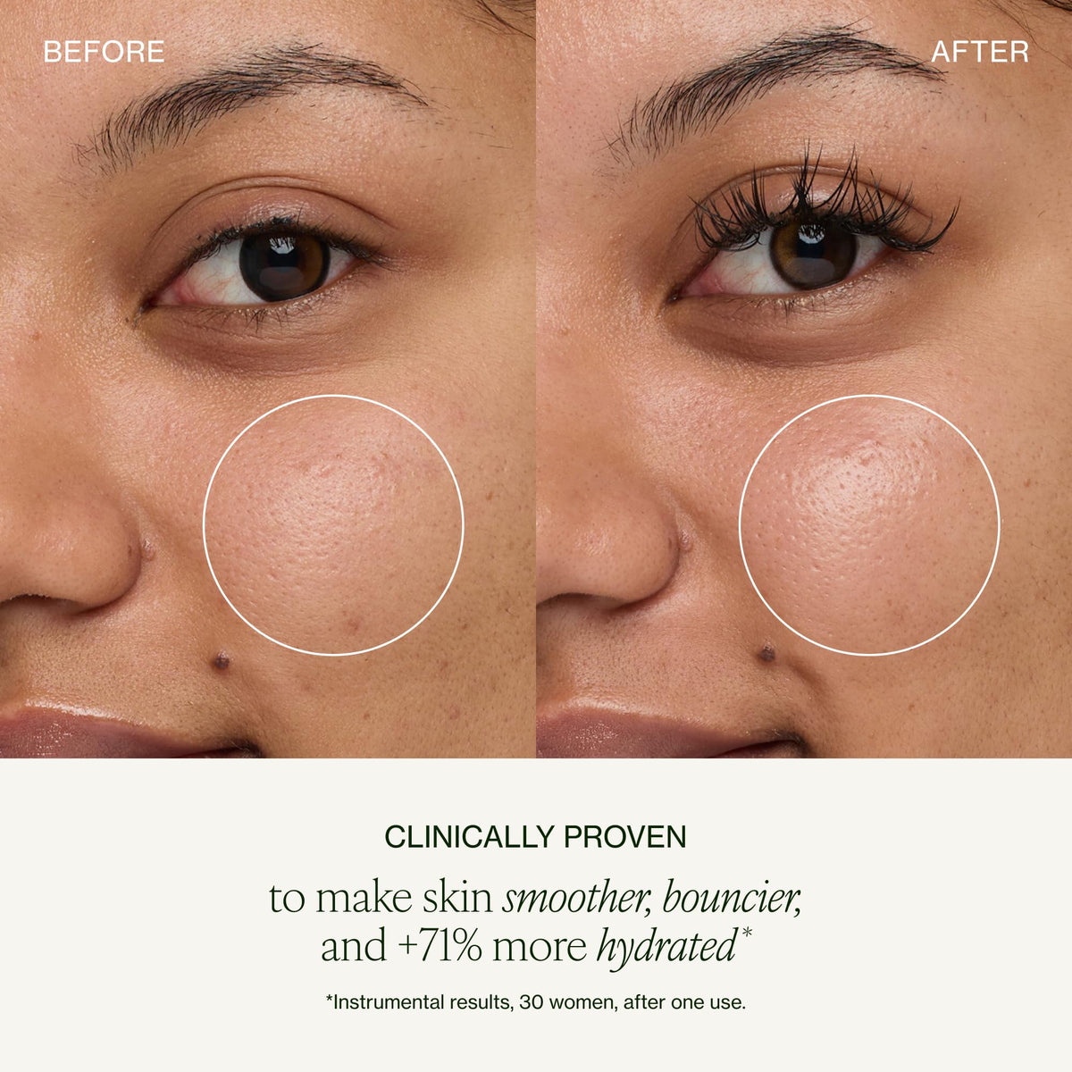 Tata Harper Water-Lock Moisturizer hyaluronic acid close-up for smoother, hydrated skin.