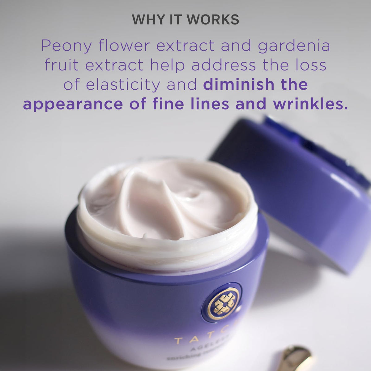 TATCHA Ageless Enriching Renewal Cream close-up texture reveals creamy hydration for very dry skin.