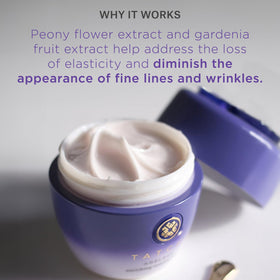 TATCHA Ageless Enriching Renewal Cream close-up texture reveals creamy hydration for very dry skin.