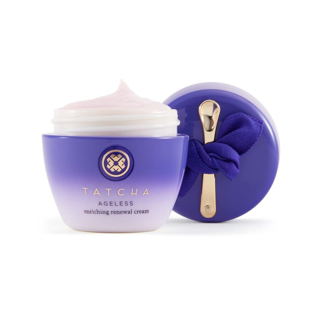 Luxurious TATCHA Ageless Enriching Renewal Cream packaging communicates premium hydration.