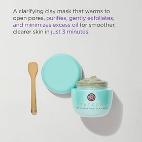 TATCHA Clarifying Clay Mask gently exfoliates to refine pore texture.