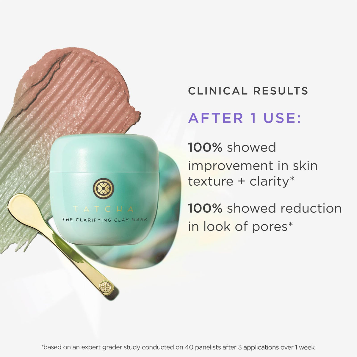 TATCHA Clarifying Clay Mask provides a warming sensation during cleansing.